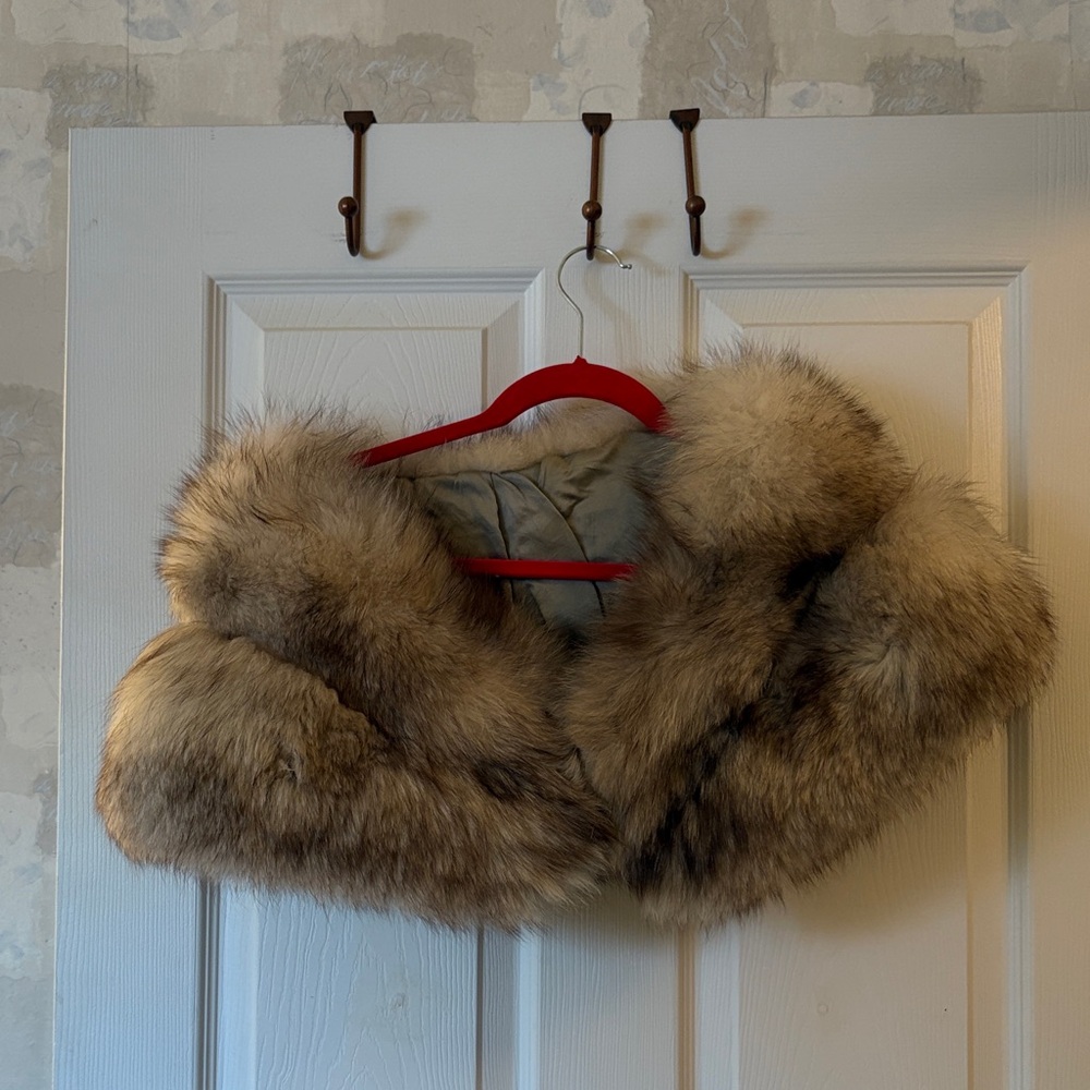 Luxurious 100% real Fur Wrap in Tan- NFs do not buy. Reserved